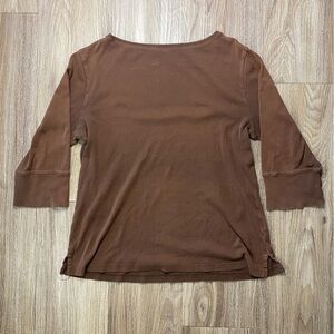 Coldwater Creek Brown Quarter Sleeve Top M